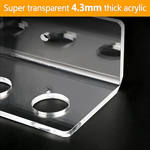 Pool Cue & Ball Rack Wall Mount – Acrylic Billiard Storage Holder, Self-Adhesive or Screw Mounted, Space-Saving Game Room Organizer (Top Hole 6 Cues Holder) - style: Top Hole 6 Cues Holder