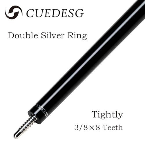 Carbon Fiber Pool Cue Stick 10.5mm/11.8mm/12.5mm,Low Deflection Pool Stick with Rare Wood Butt,Professional Cue Stick with Box Case - color: Ebony_Leather Wrap_12.5mm