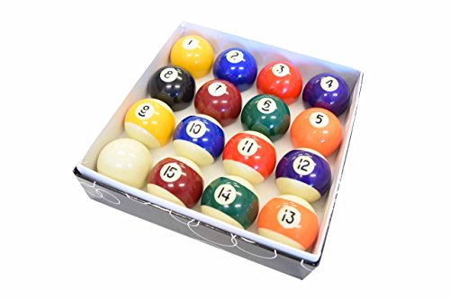 Pool Table Billiard Ball Set - Regulation Size 2-1/4" Full 16 Pool Ball Set … - color: Standard