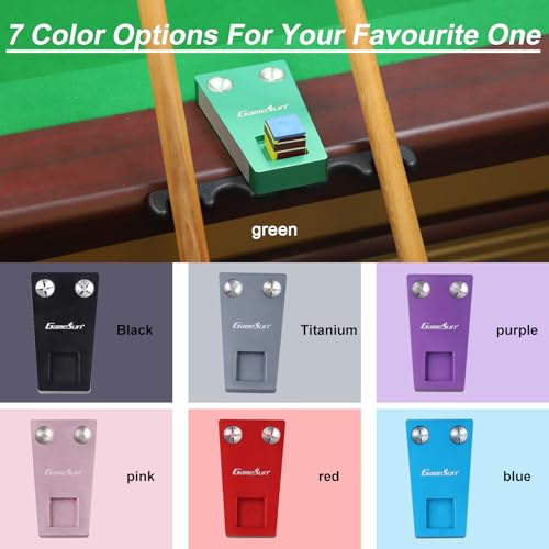 6 In 1 Portable Weighted Pool Cue Holder, chalk holder, billiard cue tip tool, Green - color: Green