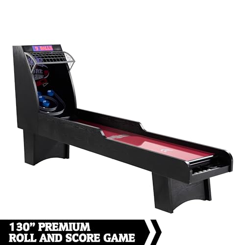 Hall of Games Roll & Score Multiple Styles Arcade Game Collection, Durable & Stylish Designs with Game Balls, Perfect for Family Game Rooms - style: 10 Ft. 8 In. Burgundy Black