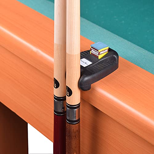 2 Holes Cue Holder, weighted pool cue holder with 4pcs chalks, cue sticks holder