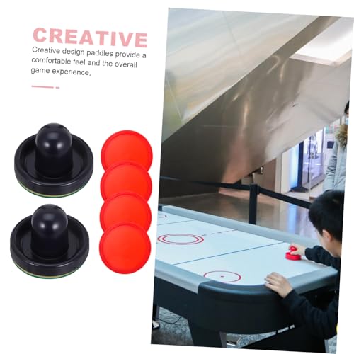 8pcs Air Hockey Pushers Air Hockey Replacement Parts for Adults Kids Handles Paddles Goal Child Desktop
