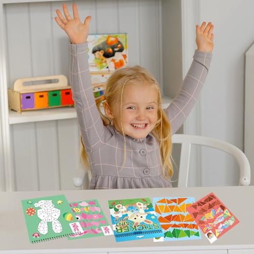 AEAHALY Easter Sticker Book Crafts for Kids Ages 4-8 Reusable Sticker Paint Books Basket Stuffer Gift Party Favors Include Bunny Egg Carrot Chick Gnome and More Designs Create Festival Atmosphere - style: Easter Stickers