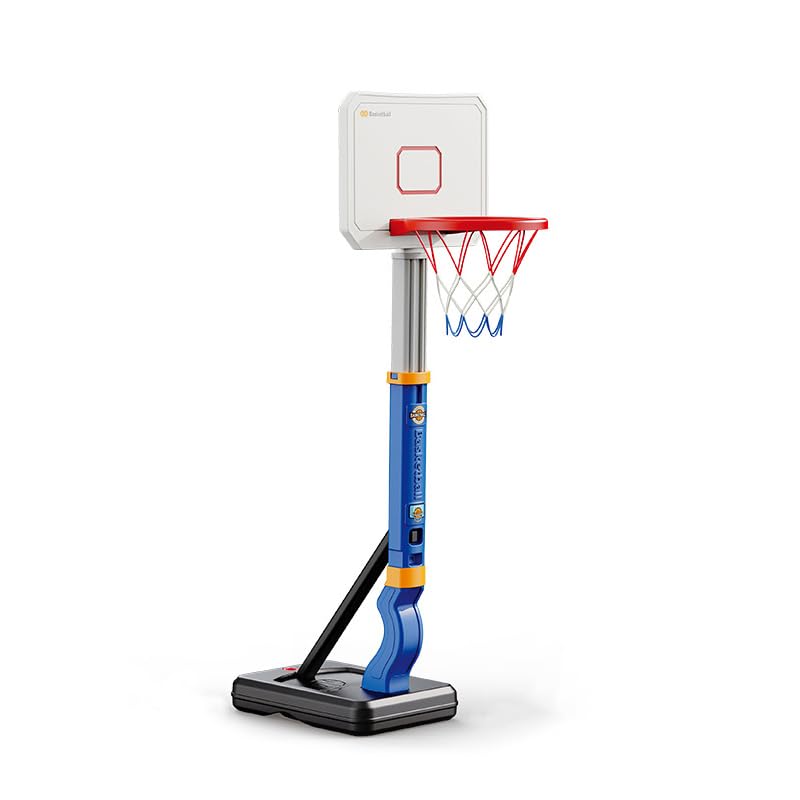 Toddler Basketball Hoop, Adjustable Height 2.3-4.5ft Baby Basketball Goal Set with 4 Balls & Pump, Backyard Poolside Basketball Toy for Boys & Girls Birthday Gift, Blue