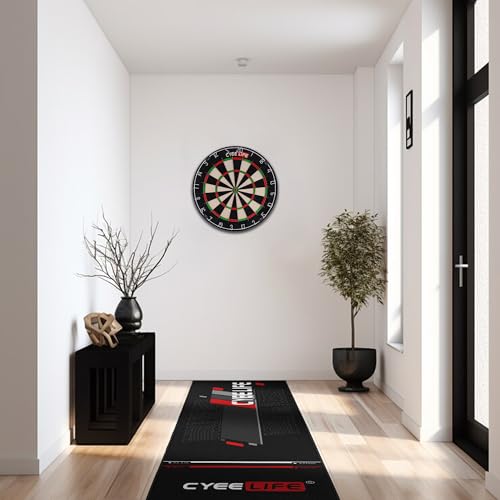 CyeeLife Darts Mat,297 X 66cm Professional Non Slip Carpet Mats for Floor and Dart Tips Protection,Black