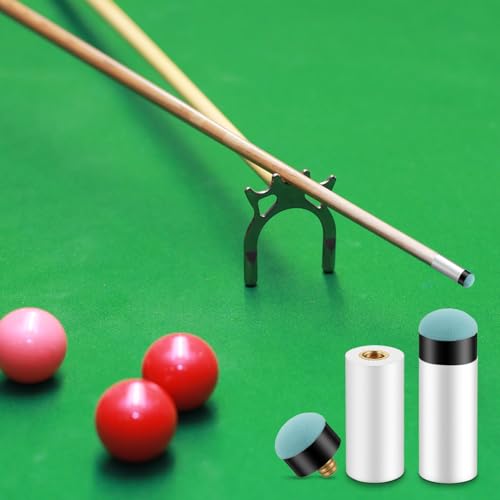 10 Sets Pool Cue Tips Replacement Kit, 12mm & 13mm Screw On Pool Stick Tips with White Ferrules, No Glue or Clamp Needed for Snooker & Billiards (Blue)