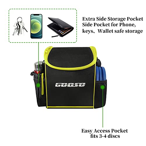 12 PCS Disc Golf Set with Bag Portable Disc Golf Backpack Holds 28+ Discs | Disc Golf Discs for Beginner with Putter, Midrange, Driver Free Stand Bag Design for Convenient Use - color: Yellow