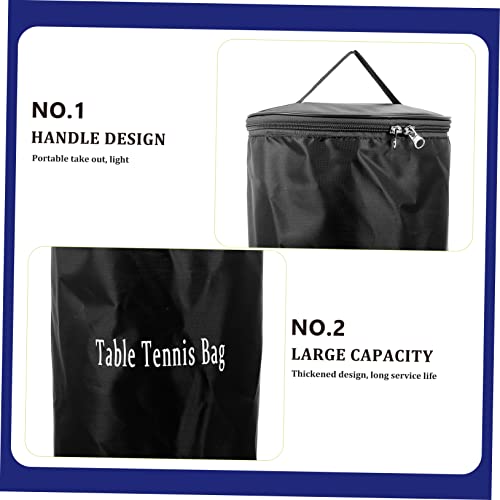 Table Tennis Bag Portable Storage Pouch with Zipper and Handle Large Capacity Table Tennis Ball Holder for Training Home and Outdoor Use