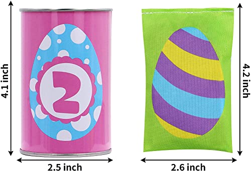 JOYIN 13 Pcs Easter Carnival Knockdown Can Game Set, Bean Bag Toss Game for Kids Adults, Indoor Outdoor Games Supplies, Easter Theme Party Games, Egg Hunt, Family Activities Lawn Yard Game