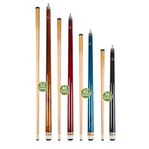 ASKA Short Pool Cue Sets, Canadian Maple Billiard Cue Sticks, 13mm Tip, 5/16x18 Joint, Multi-Set Options for Home & Game Rooms - style: Set of 4 Cues, LCSN4