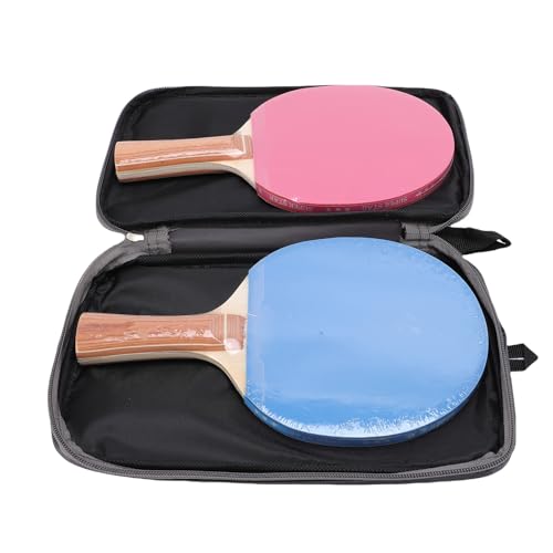 Table Tennis Paddles Set, Wear Proof Rubber 7 Ply Wood Portable Table Tennis Racket Kit with Storage Cases for Indoor Outdoor Game for Kids & Adults 2 Player & 4 Player
