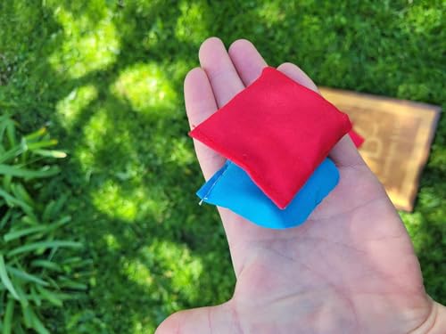 2 inch Tabletop Cornhole Bags Bright Blue and red All Weather mini Bags