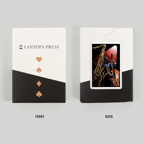 Lantern Press Jazz Band, Scratchboard, 52 Playing Cards for Adults, Poker Size Card Deck