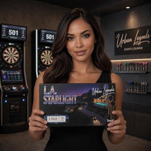 IgnatGames Soft Tip Darts Set for Electronic Dartboards, 9 Pack 18g Stainless Steel, Multi-Zone Grip, 70 Spare Tips, Magnetic Case & Companion App - color: 18g LA Starlight