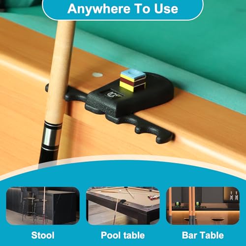 CROWN ME Portable Weighted Billiard Cue Stick Holder, Chalk holder, Blavk Cue Rest Cue Stick Holder