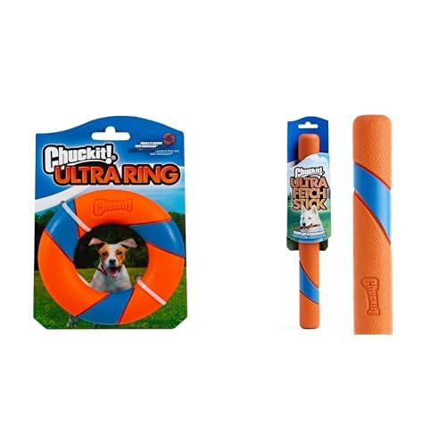 Chuckit! Dog Toy Bundle: UltraRing Fetch and Chase Toy with 12 Inch Ultra Fetch Stick for All Breeds