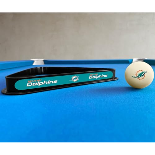 Imperial NFL Cue Ball & Rack Set - color: Miami Dolphins, White