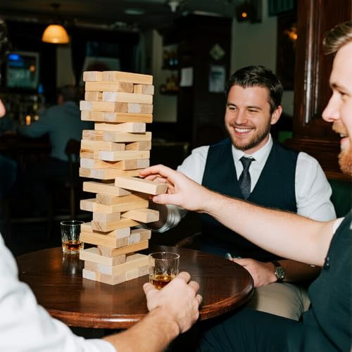 Tumbling Tower Game - 3.3 FT 60 Premium Wood Blocks Outdoor Stacking Game for Family & Adults with Carry Bag, Perfect for Backyard Lawn Camping Party BBQ - size: Medium Size