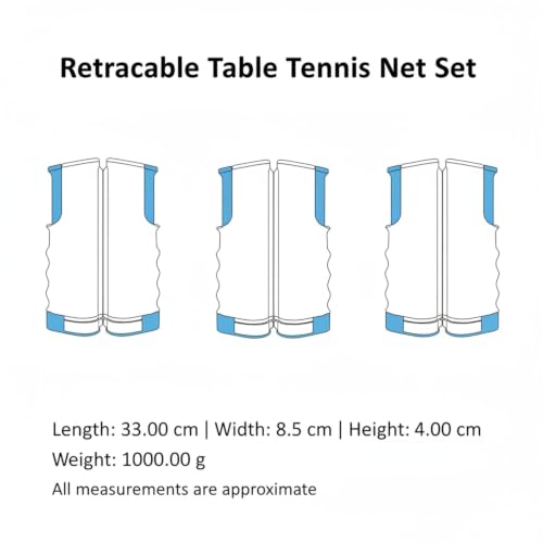 Retractable Table Tennis Net Set, Clamp-On Ping Pong Net for Standard Tables, Portable Polyester Mesh with Quick Setup - color: Gray