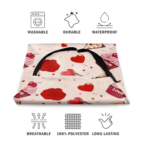 Castle Fairy Cute Rabbit Deer Kitchen Apron - color: Love Cake Red