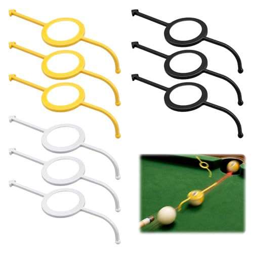 9 Pcs Billiards Training Aids, Pool Cue Shot Aiming Trainer | Practice accessories for standard 2-1/4 inch pool balls, cue shot aiming, billiards drills, beginner and intermediate players