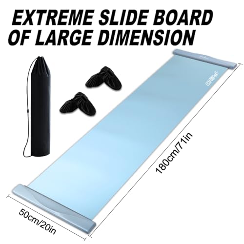 kasifei 6ft Slide Board, Portable Ice Hockey Training Aid, Hockey Training Equipment for Low-Impact, Home Gym Workout and Sports Training