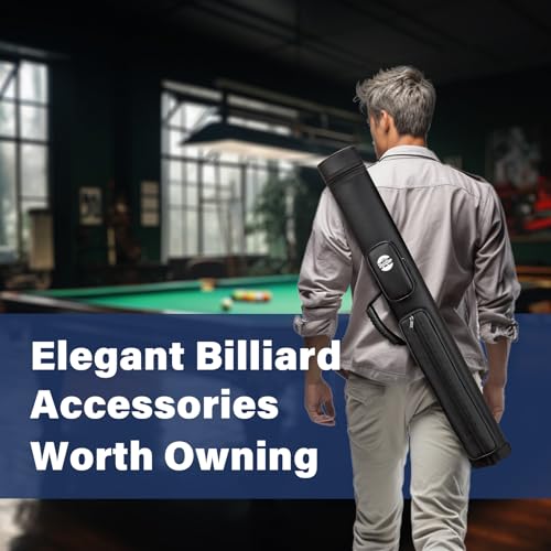 Trymaker Pool Cue Case, 2x2 Pool Stick Case (Not for 3/4) – Hard Billiard Bag for 2 Sticks, Billiard Accessories - color: Black