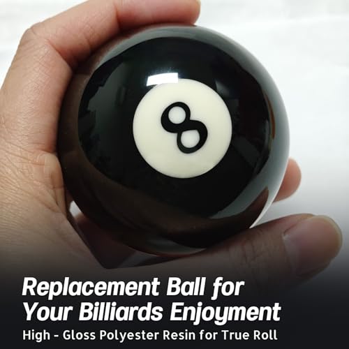 Replacement 8 Ball – Regulation 2-1/4" Resin Billiard Ball, Precision Weighted, Single Black Pool Ball for American Tables