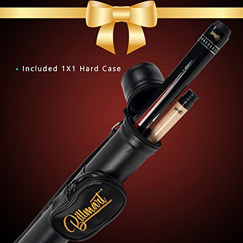 Billmart Pool Cue Stick, Low Deflection Shaft Billiard Cue Sticks with Hard Case, Pool Table Sticks Queue, 19-21 oz Pool Que - color: Red, size: 19 oz