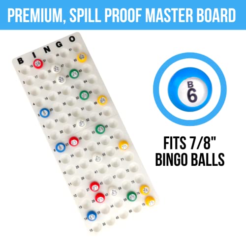 Regal Bingo Red Professional Bingo Game Set with 11" Wheel Cage, 75 Bingo Balls, Master Board, 18 Bingo Cards & 25 Jumbo Reusable Cards, and Colorful Chips - Bingo Games for Adults Large Group - color: Professional Red