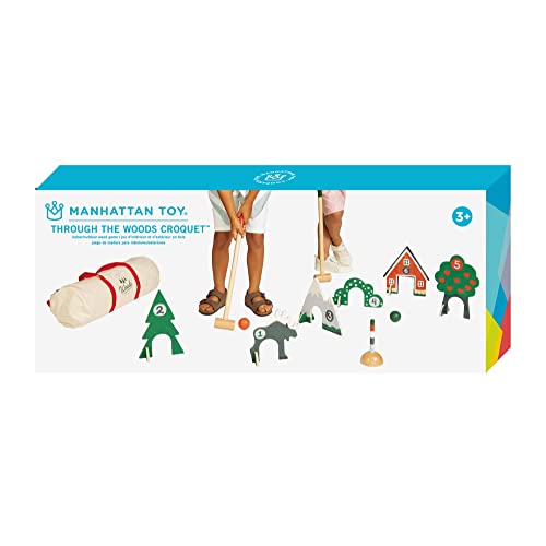 Manhattan Toy Through The Woods Two-Player 11-Piece Croquet Set for Kids with Travel Storage Bag