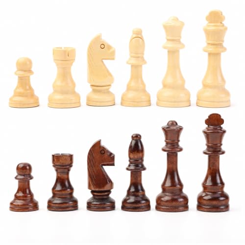 LuckyWish Large Wood Chess Pieces,4.3 Inch King,Chess Pieces Only, No Board (4.3 Inch King)