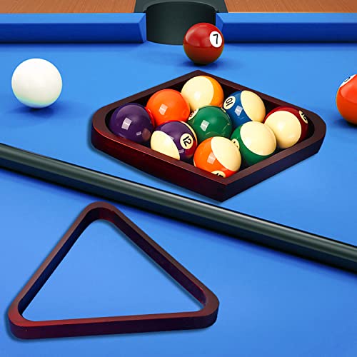 GSE Games & Sports Expert Solid Wood Billiard 8-Ball Triangle / 9-Ball Diamond Pool Ball Racks for 2-1/4" Pool Balls, Pool Table Accessories - color: Mahogany, style: Triangle & Diamond Racks