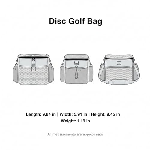 Compact Disc Golf Bag - Single Shoulder Carry Case for Putters & Mid-Range Discs, Lightweight Polyester Practice Pouch