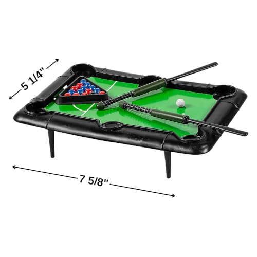 Classic Play On Mini Pool Table Game Set - 7.62" x 5.25" (6 Sets) - Fun & Portable Design, Ideal for Kids Toy, Party Favors, and Family Game Nights