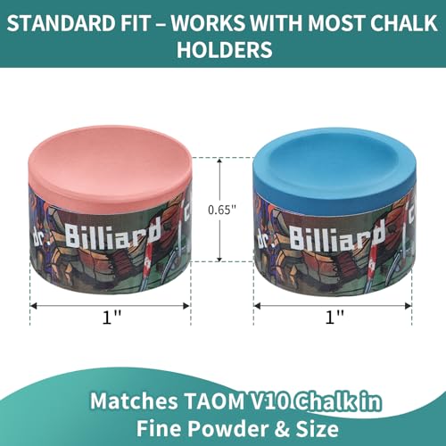 Pool Cue Chalk 2 Pack, Nano Technology Pool Stick Chalk, Billiard Table Accessories for Professional Tournaments, Clubs, Bars & Home (High Performance, Reduced Miscues, Durable) – Blue & Pink - color: Blue& Pink-2 Pack