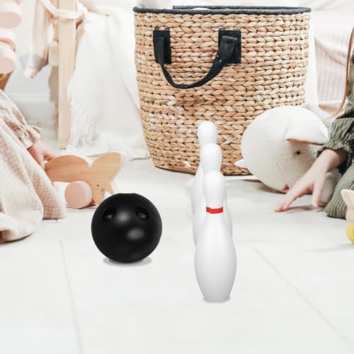 Homoyoyo Miniature Bowling Set Plastic Bowling Pins Balls, Indoor Sports for Toddlers and Children Ages 1-5, White