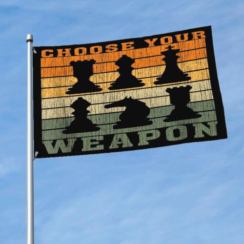 Choose Your Weapon Retros Chess Master Pieces Game Club Humor Flag For College - color: white5