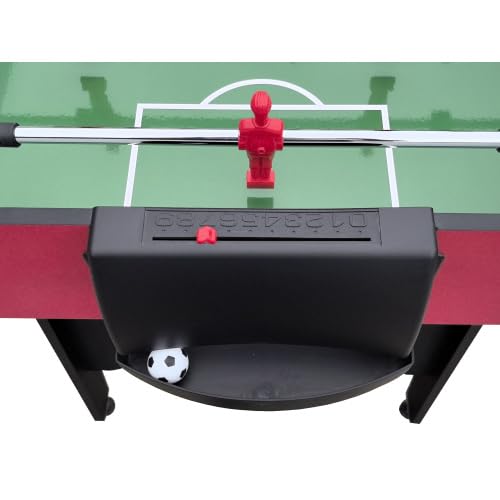 4ft Foosball Table Soccer Game Table Easy to Assemble with Wooden Steel Construction Indoor Sports Fun for Adults & Teens in Home&Apartments&Game Rooms - color: Red+wood