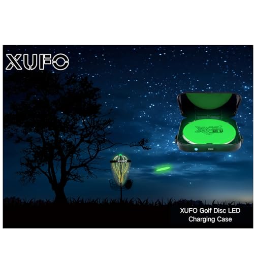X-UFO Disc Golf Glow Charger | Discs Golf LED Charging | USB-C Rechargeable | Case Portable Night disc Golf Accessories —The Ideal Choice for Night Training and Tournaments