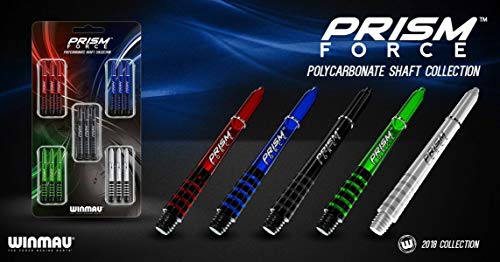 Winmau Prism Force Dart Shafts, Force Grip Zone Stems, Medium 48mm, Mixed Colors (5 Sets)