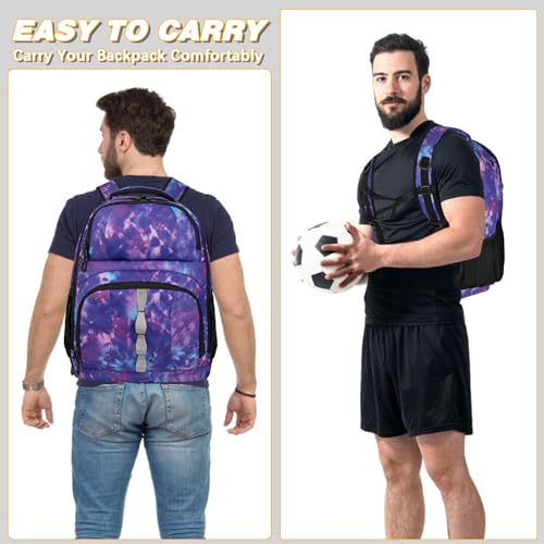 Goloni 2 Ball Bowling Backpack,Bowling Ball Bag with Shoe Compartment & Portective Foam Padded, Fits Shoes Up to US Size 16 - color: Purple Camo