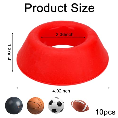 AKAZA 10 Pack Bowling Ball Cups, Heavy Duty Plastic Bowling Ball Holder Stand for Cleaning Display, Sport Ball Display Stand for Basketball Football Volleyball Soccer