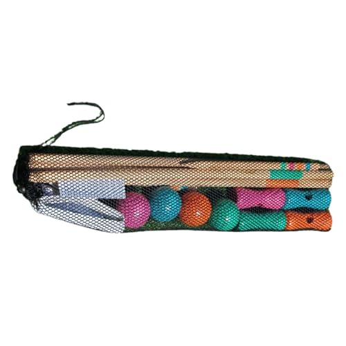 Menolana Lawn Croquet Game Set Sport Outdoor Croquet Set 4 Clubs 6 Doors Toys Four Player Croquet Set for Park Backyard Family Parties