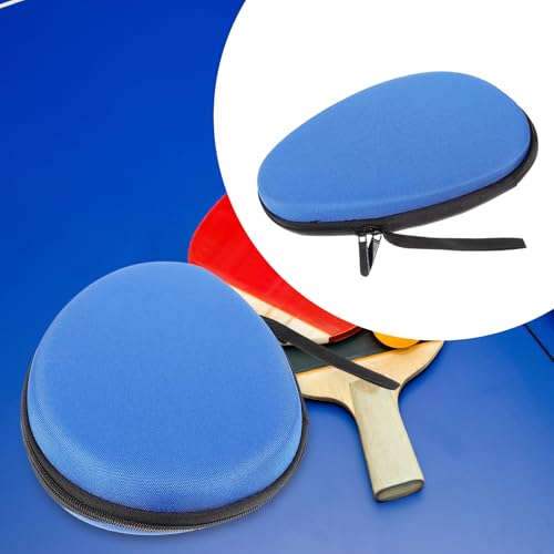 SUPVOX Table Tennis Racket Storage Case Hard Eva Protective Paddle Bag with Ball Holder Blue Portable Sports Organizing Case for Training and Travel