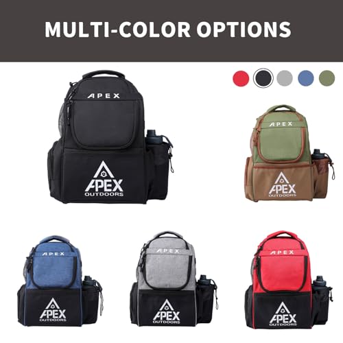 Disc Golf Bag, Large Disc Golf Backpack Holds Over 21 Discs, Durable & Lightweight with Multiple Storage Pockets - color: Black