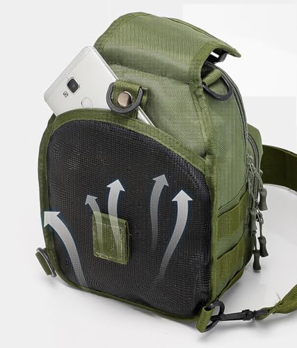 Viriber Tactical Backpack, Waterproof Military Cross-body Molle Sling Shoulder Backpack Chest Bag for Outdoor Every Day Carry Green - color: Green