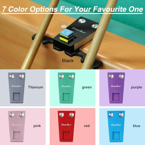 6 In 1 Portable Weighted Pool Cue Holder, chalk holder, billiard cue tip tool, Black - color: Black