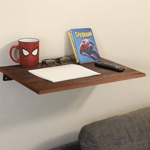 Kaboon Universal Tabletop 36"x20", Solid One-Piece Melamine Table Top, Double L-Desk Floating Desk DIY, Home and Office,Dark Walnut - color: Dark Walnut, size: 36x20